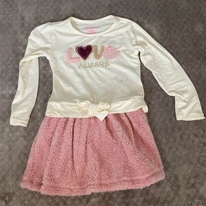 Fuzzy Skirt and Long Sleeve Shirt Outfit